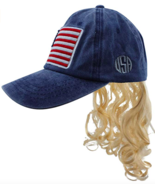 Mullet Hat Blonde USA All American Look Cosutme Wig Party Gear  - $30.00