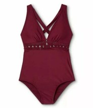 Kona Sol™ ~ Women&#39;s Medium (8-10) ~ Burgundy/AGA78 ~ One Piece Swimsuit - £20.51 GBP