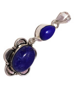 Lapis Lazuli, Blue Onyx Gems 925 Silver Overlay Handmade Oxidised Drop P... - €8,61 EUR