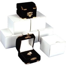 6 Black Flocked Ring Gift Boxes Jewelry Case Displays - £27.13 GBP