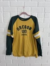 Vintage Oregon Ducks Long Sleeve Mens Large 42-44 Green Yellow Striped Sleeve  - £14.64 GBP