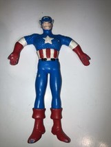 1989 Marvel Captain America Just Toys 6&quot; Bendable Bendie Bendy Figure - £5.57 GBP