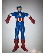 1989 Marvel Captain America Just Toys 6&quot; Bendable Bendie Bendy Figure - £5.48 GBP