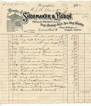 Shoemaker &amp; Busch Wholesale Druggists 1902 Handwritten Invoice Philadelp... - $11.88