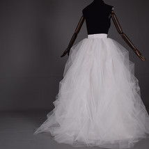 WHITE Detachable Ruffle Tulle Skirt Gowns Custom Plus Size Wedding Bridal Skirt image 6