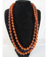 Long Strand Orange Bead Necklace 24&quot; - $13.02 CAD