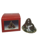 NEW Pinecone Berries Christmas Candle Centerpiece Decor on Gold Metal Pl... - $33.94 CAD