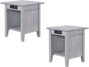AFI, Nantucket, Solid Hardwood End Table with USB Charger, 20 in, Set of... - $446.99