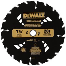 DEWALT Circular Saw Blade, 7 1/4 Inch, 20 Tooth, Wood Cutting (DW3174) - $27.99
