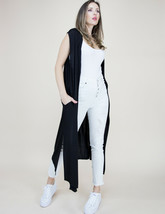 Sleeveless Solid Color  Flowy Long Vest (One Size Fits Most) - $39.99