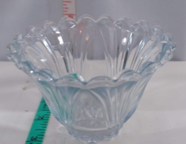 Vintage KIG Indonesia Candle Holder Clear Pressed Glass very good - £4.67 GBP