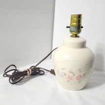 Vtg Pfaltzgraff Tea Rose Ginger Jar 9&quot; Table Lamp Light Floral No Shade EUC - £27.08 GBP