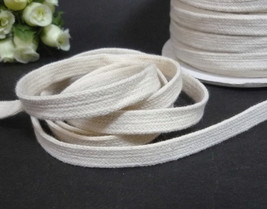 1/4&quot; 7mm wide 5-100y Beige Cotton Braided Flat Tape Tape w/o center stri... - $6.99+