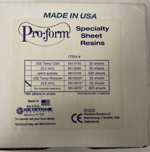 Keystone Dental Pro-Form 0.8mm) 9614810 Specialty Sheet Resins 50/pk - $79.19
