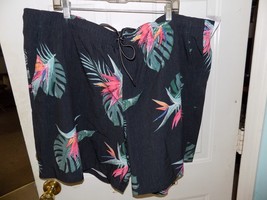 George Above Knee Hawaiian Black E-Board Swim Shorts Size 3XL (48-50) Men&#39;s NEW - £16.30 GBP