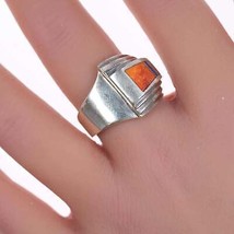sz8 Vintage Native American silver channel inlay ring - £137.10 GBP