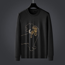 end European High tiger embroidery Sequin sweater men&#39;s autumn and winte... - $434.94