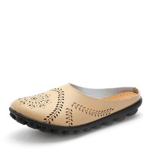 New Cut-Outs Summer Shoes Woman Genuine Leather Women Flats Hollow Women&#39;s Loafe - £23.27 GBP