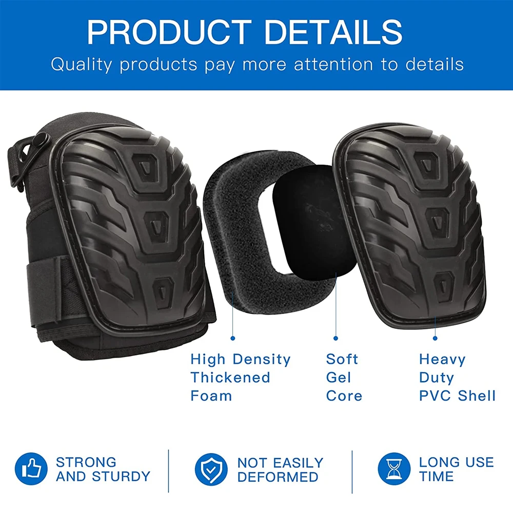 Sporting 1Pair Professional Knee Pads for Work - Heavy Duty Foam Padding Gel Con - £52.69 GBP