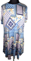 Riley &amp; James Women&#39;s Floral Patchwork Print Short Sleeve Dress Plus Siz... - £19.67 GBP