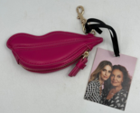 Diane von Furstenberg Hot Pink Lips Coin Purse Accessory Clip Pouch Target - $9.74