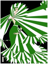 Decorative Poster.Interior wall art design.Art Decor.Deco Girl.Green.3886b - £14.01 GBP+
