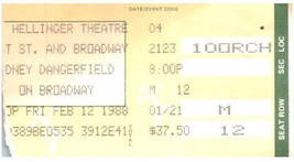 Rodney Dangerfield Ticket Stub 12 De Febrero De 1988 Nueva York - £31.70 GBP