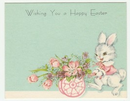 Vintage Gift Enclosure Card Easter Yellow Chicks Violets Eggs Unused 1950&#39;s - £6.32 GBP
