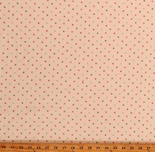 Flannel Polka Dots Pink and Green on Cream Cotton Flannel By the Yard D285.02 - £3.01 GBP