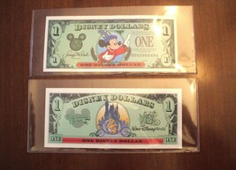 1997 DISNEY DOLLAR - $1. - Mickey Sorcerer - SERIES &quot;D&quot; - Mint Condition - £23.66 GBP