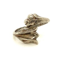 Vintage Signed Avon Spain Sterling Handmade Lily of Valley Wrap Bypass Ring 10 - £38.77 GBP