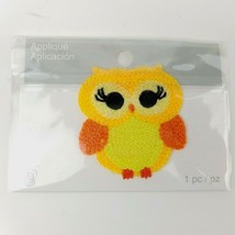 Owl Crocheted Iron On Applique Children Babies Baby Clothing 2&quot; Yellow O... - $3.51