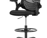 Dark Black Drafting Chair Tall Office Chair For Standing Desk, And Study... - $142.96