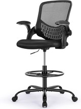 Dark Black Drafting Chair Tall Office Chair For Standing Desk, And Study... - £114.50 GBP