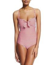 Seafolly &#39;Riviera&#39; Halter One-Piece Swimsuit Sz 8 Red White - £52.08 GBP