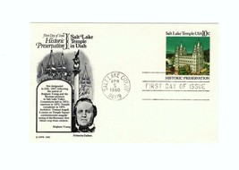 Fdc POSTCARD- Salt Lake TEMPLE- Historic PRESERVATION-ARISTOCRAT Cachet BK33 - £1.19 GBP