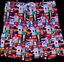 Daniel Crémieux Mens Size XL World Flags Print Swim Beach Shorts w/mesh ... - $179.11 MXN