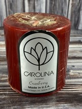 Vintage Carolina Candle 10 oz Scented Pillar Candle - 2.75 x 3 - Cranberry - New - £5.46 GBP