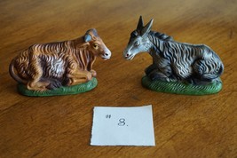 Vtg Christmas Nativity Hard Plastic Italy Barn Animal Donkey Ox Figures ... - $12.95