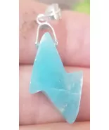 BLUE larimar handcarved 925 sterling silver Gemstone RAY pendant (l-118) - $43.74 CAD