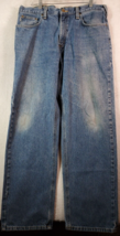 Carhartt Jeans Mens Size 38 Blue Denim 100% Cotton Flat Front Straight Leg Logo - £14.25 GBP