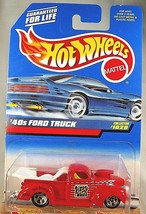 1998 Hot Wheels Collector #1029 &#39;40s FORD TRUCK Red w/Chrome 5 Spoke Wheels - £6.51 GBP