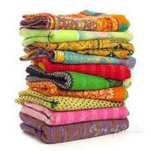 Indian Handmade Vintage Patchwork Cotton Kantha Blanket Quilt Throw Bedspread - £20.99 GBP