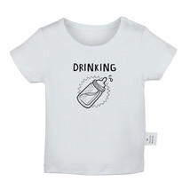 Twins Baby Drinking Buddies Funny Print Newborn Baby T-shirt Toddler Graphic Tee - £9.38 GBP