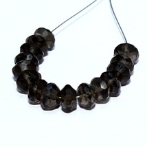 Smoky Quartz Faceted Rondelle Beads Natural Loose Gemstone Making Jewelry - £6.71 GBP