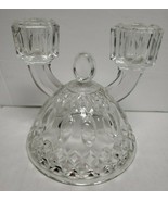 Vintage Lead Crystal Etched Glass Double Candelabra Candle Stick Holder ... - £14.45 GBP