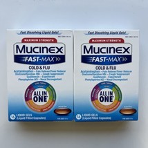 Maximum Strength Mucinex Fast Max Cold &amp; Flu Liquid Gels, 16ct, EXP 08/24 2 Pack - £11.88 GBP