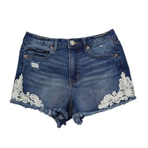 Aeropostale Shorts Womens 2 Blue Cut Off High Waisted Lace Jorts Pocket ... - $18.69