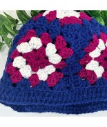 Handmade Granny Square Crochet Knit Beanie - £11.46 GBP