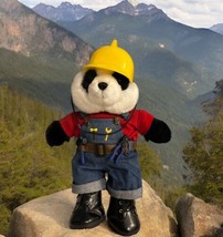 Build A Bear Workshop Panda Bear Construction Worker Clothes Boots Hat Plush BAB - £47.47 GBP